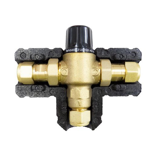 Standard Tempering Valve with Union & Insulation 15mm Lead Free