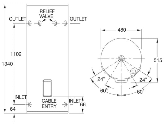 Rheem 125L 1.8kW Single Element - 491125G4