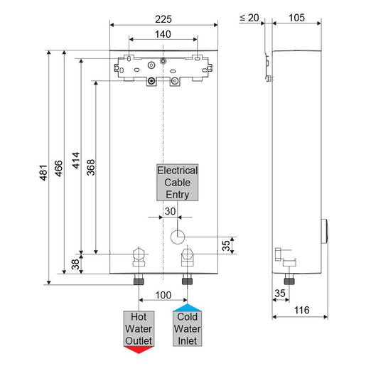 Stiebel Eltron DEL 13 Plus 50C - 3 Phase 14.5kW