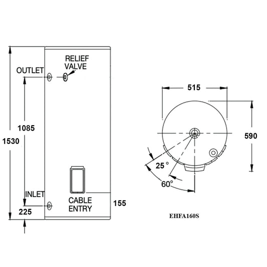 Rinnai 160L Electric 1.8kW - EHFA160S18