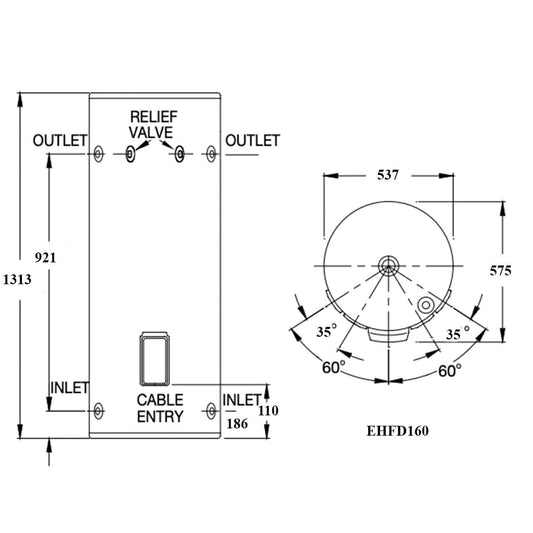 Rinnai 160L Electric 2.4Kw - EHFD160S Compact