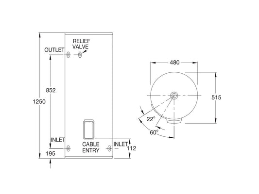 Everhot 125L 1.8kW Electric - 281125G4