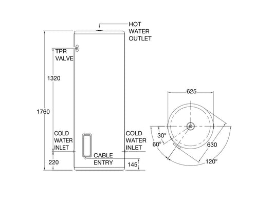 Everhot 315L 3.6kW Electric Stainless Steel - 2A1315G7