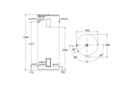 Rheem 315L 3.6kW Twin Element - 492315G7