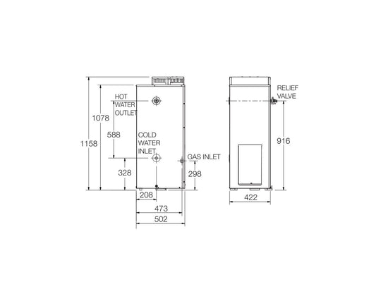 Rheem 4 Star 90L Natural Gas Hot Water System
