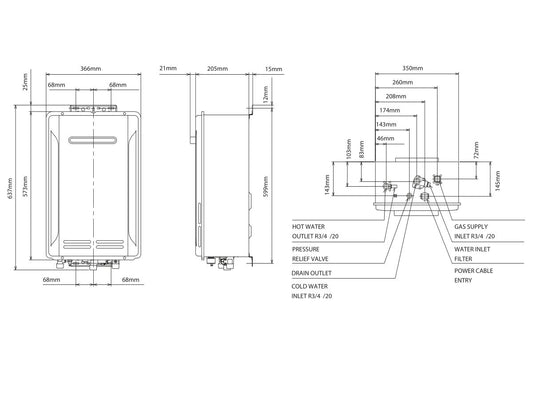 Thermann C7 26L Natural Gas 50 Degree Continuous Flow Hot Water System