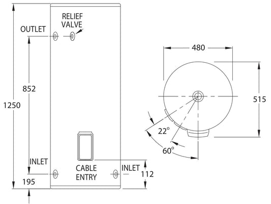 Everhot 125L 3.6kW Electric - 281125G7