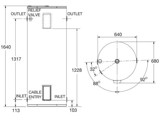 Rheem 315L 3.6kW Single Element - 491315G7