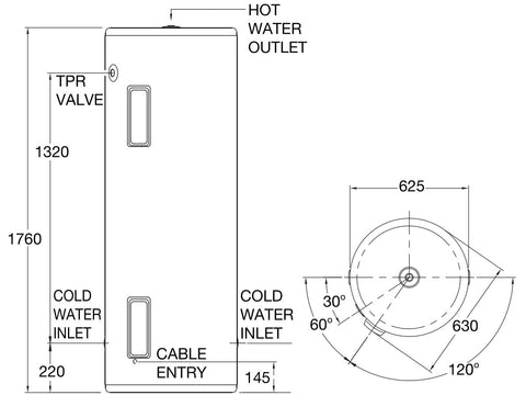Rheem Stellar 315L 3.6kW Single Element Stainless Steel Electric - 4A1315G7